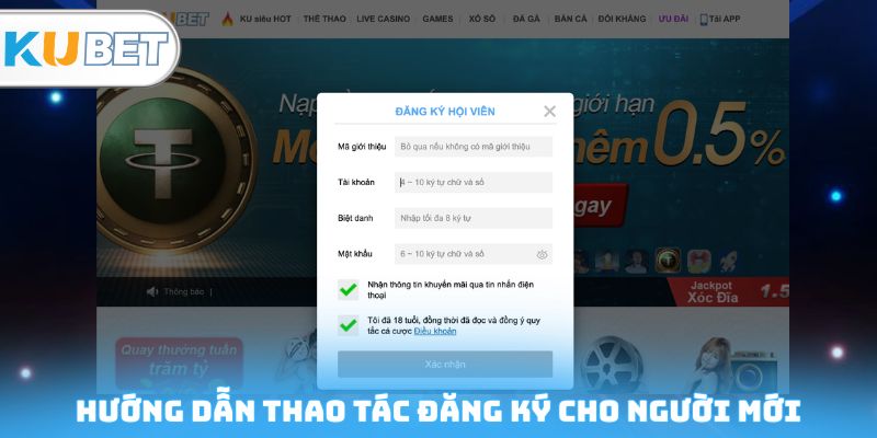 Hướng dẫn thao tác đăng ký cho người mới
